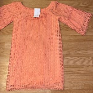 Coral off the shoulder dress NWT